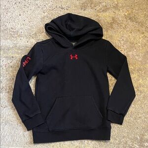 Under Armour Kids Black Hoodie with Red Logo